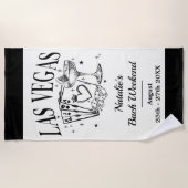 Aangepaste bruid en bruidsmeisje Las Vegas Bachelo Strandlaken (Voorkant)