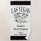 Aangepaste bruid en bruidsmeisje Las Vegas Bachelo Strandlaken (Voorkant)
