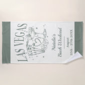 Aangepaste bruid en bruidsmeisje Las Vegas Bachelo Strandlaken (Voorkant)