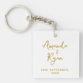 Aangepaste bruid- en bruinnamen huwelijksdatum sleutelhanger (Voorkant)