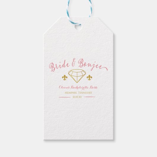 Aangepaste Bruid Luxe Diamant Verlovingsfeestje Cadeaulabel (Voorkant)