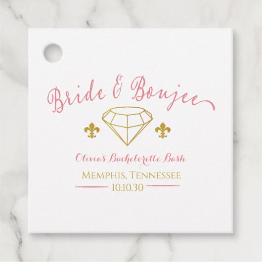 Aangepaste Bruid Luxe Diamanten Verlovingsfeestje Bedankjes Labels (Voorkant)
