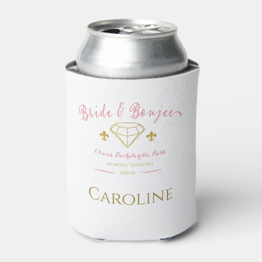 Aangepaste Bruid Luxe Diamanten Verlovingsfeestje Blikjeskoeler (Blikje Voorkant)