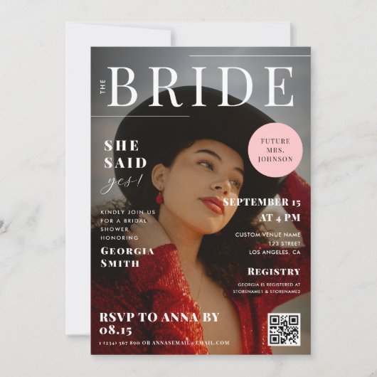 Aangepaste bruid Photo Magazine Hoesje Vrijgezelle Kaart (Voorkant)