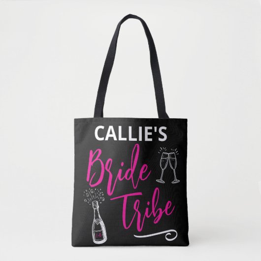 Aangepaste Bruid Stam Bruidsmeisjesfeest Tote Bag (Voorkant)