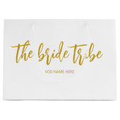 Aangepaste Bruid Stam Goud Wit Huwelijk Groot Cadeauzakje (Voorkant)