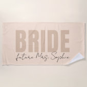 Aangepaste bruid | Toekomstige mevrouw Naam Cadeau Strandlaken (Voorkant)