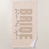 Aangepaste bruid | Toekomstige mevrouw Naam Cadeau Strandlaken (Voorkant)