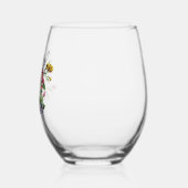 Aangepaste bruid tribe tekst op bloem boeket wijnglas zonder voet (Links)