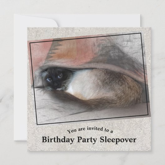 Aangepaste bruiddag Siamese Kitten Sleepover voor Kaart (Voorkant)