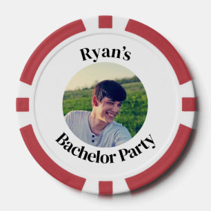 Aangepaste Bruidegom Gezicht Bachelorfeest  Poker Chips