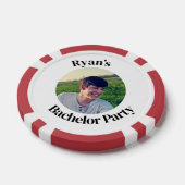Aangepaste Bruidegom Gezicht Bachelorfeest  Poker Chips (Enkel)