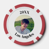 Aangepaste Bruidegom Gezicht Bachelorfeest  Poker Chips (Achterkant)