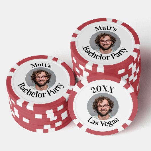 Aangepaste bruidegom Gezicht Vrijgezellenfeest Poker Chips (Opstapeling)