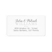 Aangepaste bruidegom namen Thuisadres Etiket (Voorkant)