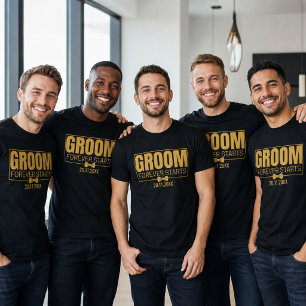 Aangepaste Bruidegom Voor Altijd Begint Trouwdatum T-shirt
