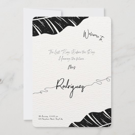 Aangepaste bruids Douche Uitnodiging – Elegant Scr (Voorkant)