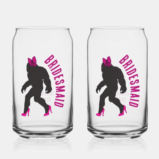 Aangepaste bruids partij gunst Chic Sassy Sasquatc Blikvorm Glas (Voorkant)