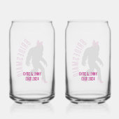 Aangepaste bruids partij gunst Chic Sassy Sasquatc Blikvorm Glas (Achterkant)