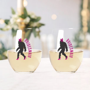 Aangepaste bruids partij gunst Chic Sassy Sasquatc Wijnglas Zonder Voet