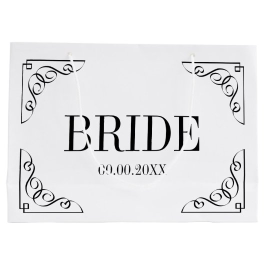 Aangepaste bruids partij huwelijkscadeau tas voor  groot cadeauzakje (Achterkant)