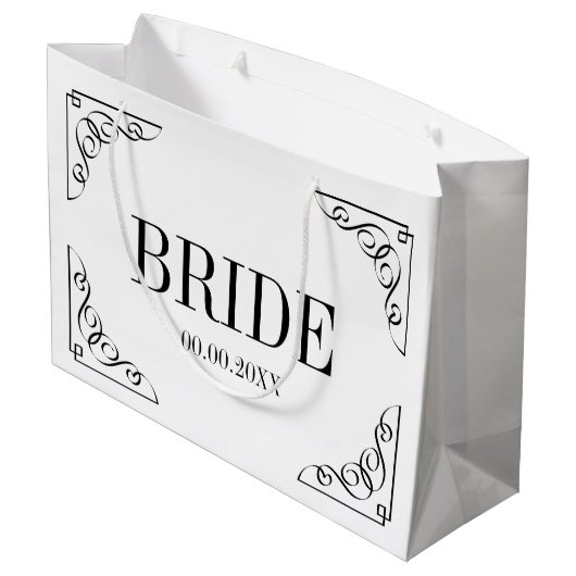 Aangepaste bruids partij huwelijkscadeau tas voor  groot cadeauzakje (Achterkant Gekanteld)