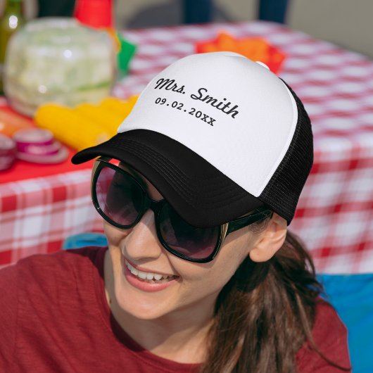 Aangepaste bruidsbruiloft trucker pet