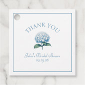 Aangepaste bruidsdouche Blauw Hydrangea Dank je we Bedankjes Labels (Voorkant)