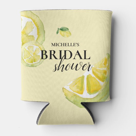 Aangepaste bruidsdouche Gele Citroen Blikjeskoeler (Voorkant)