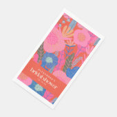 Aangepaste bruidsdouche sierlijke bloemen roze roo servet (Hoek)