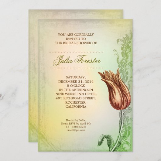  aangepaste bruidsdoucheuitnodiging kaart (Voorkant / Achterkant)