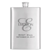 Aangepaste bruidsfeest | Chic Script Wedding Keeps Heupfles (Voorkant)