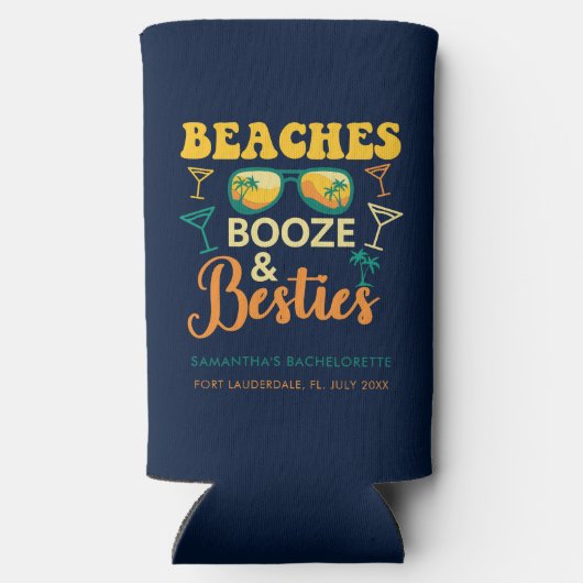 Aangepaste Bruidsfeest Stranden Drankjes Beste Vri Seltzer Blikjeskoeler (Achterkant)