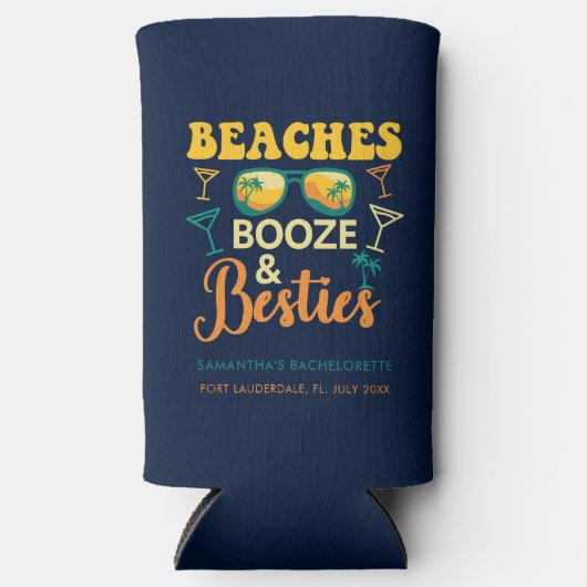 Aangepaste Bruidsfeest Stranden Drankjes Beste Vri Seltzer Blikjeskoeler (Voorkant)