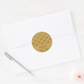 Aangepaste bruidsfeestfavor mosterd botanisch retr ronde sticker (Envelop)