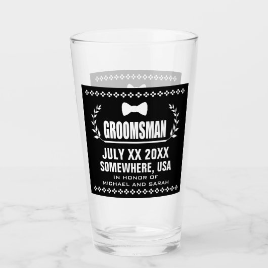 Aangepaste Bruidsjonker Glas (Voorkant)