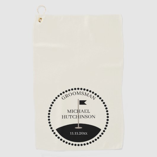 Aangepaste Bruidsjonker Golfhanddoek (Voorkant)