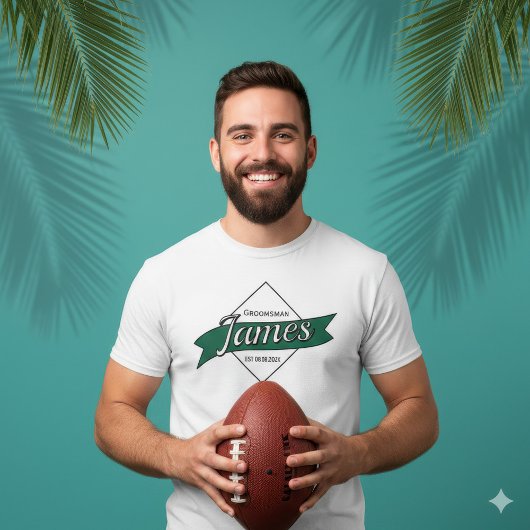 Aangepaste Bruidsjonker James Vintage Groene Lint T-shirt