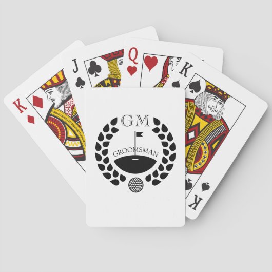 Aangepaste Bruidsjonker Monogram Naam Pokerkaarten (Achterkant)