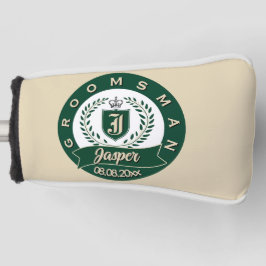 Aangepaste bruidsjonker naam laurierkrans bruiloft golfheadcover