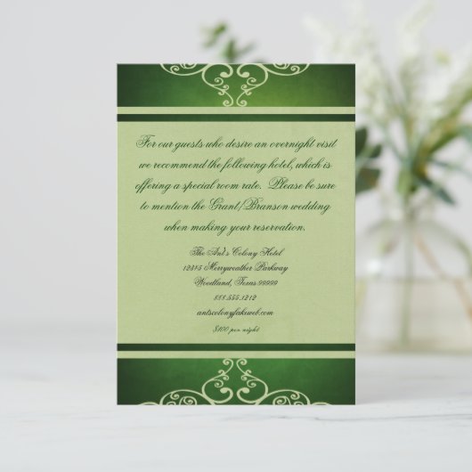 Aangepaste bruidskaart voor groene bruiloft kaart (Staand voorkant)