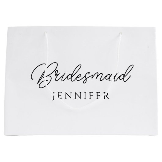 Aangepaste bruidsmeisje Bachelorette Script Naam Groot Cadeauzakje (Voorkant)