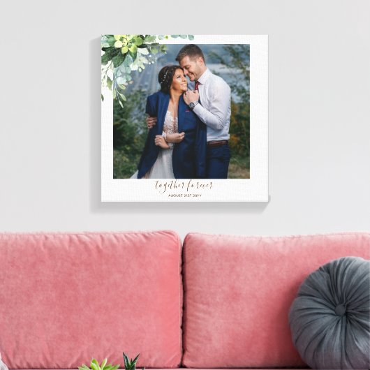 Aangepaste bruidsmeisje bruiloftsgeschenken groen canvas afdruk (Insitu (Woonkamer))