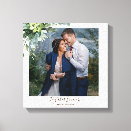 Aangepaste bruidsmeisje bruiloftsgeschenken groen canvas afdruk (Voorkant)