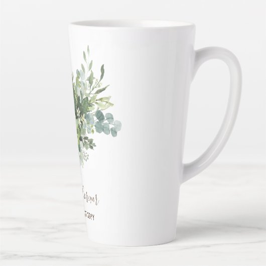 Aangepaste bruidsmeisje bruiloftsgeschenken groen latte mok (Rechts)