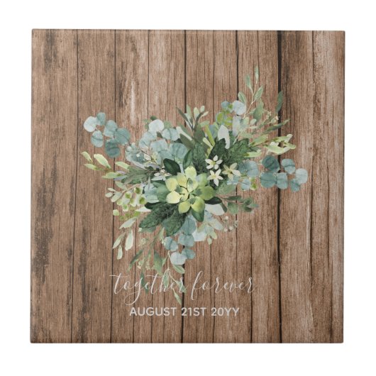 Aangepaste bruidsmeisje bruiloftsgeschenken groen tegeltje (Voorkant)