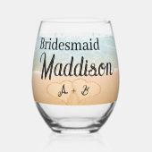 Aangepaste bruidsmeisje cadeau Strand bruiloft har Wijnglas Zonder Voet (Achterkant)
