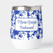 Aangepaste bruidsmeisje Chic Blauw Wit Bloemen (Links)