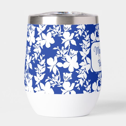 Aangepaste bruidsmeisje Chic Blauw Wit Bloemen (Voorkant)