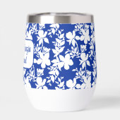 Aangepaste bruidsmeisje Chic Blauw Wit Bloemen (Achterkant)